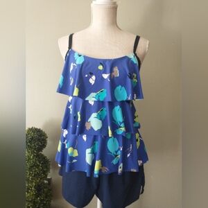 "Beach House" Tiered Tankini & Swim Shorts - 10